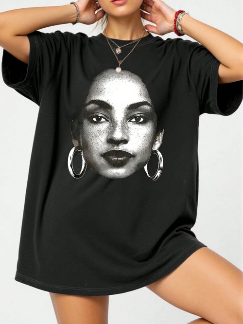 INAWLY Plus Size Crew Neck Short Sleeve T-Shirt, Fashionable For Summer