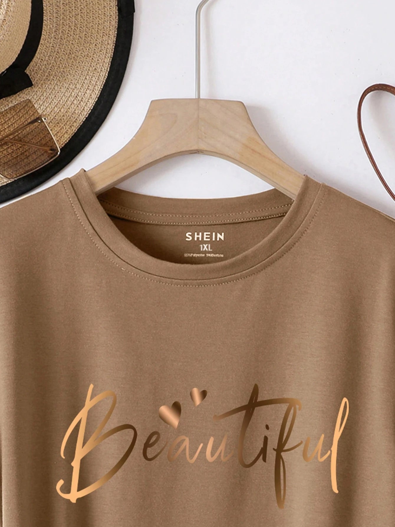 INAWLY Plus Size Letter Printed T-Shirt Graphic Tees Women Tops