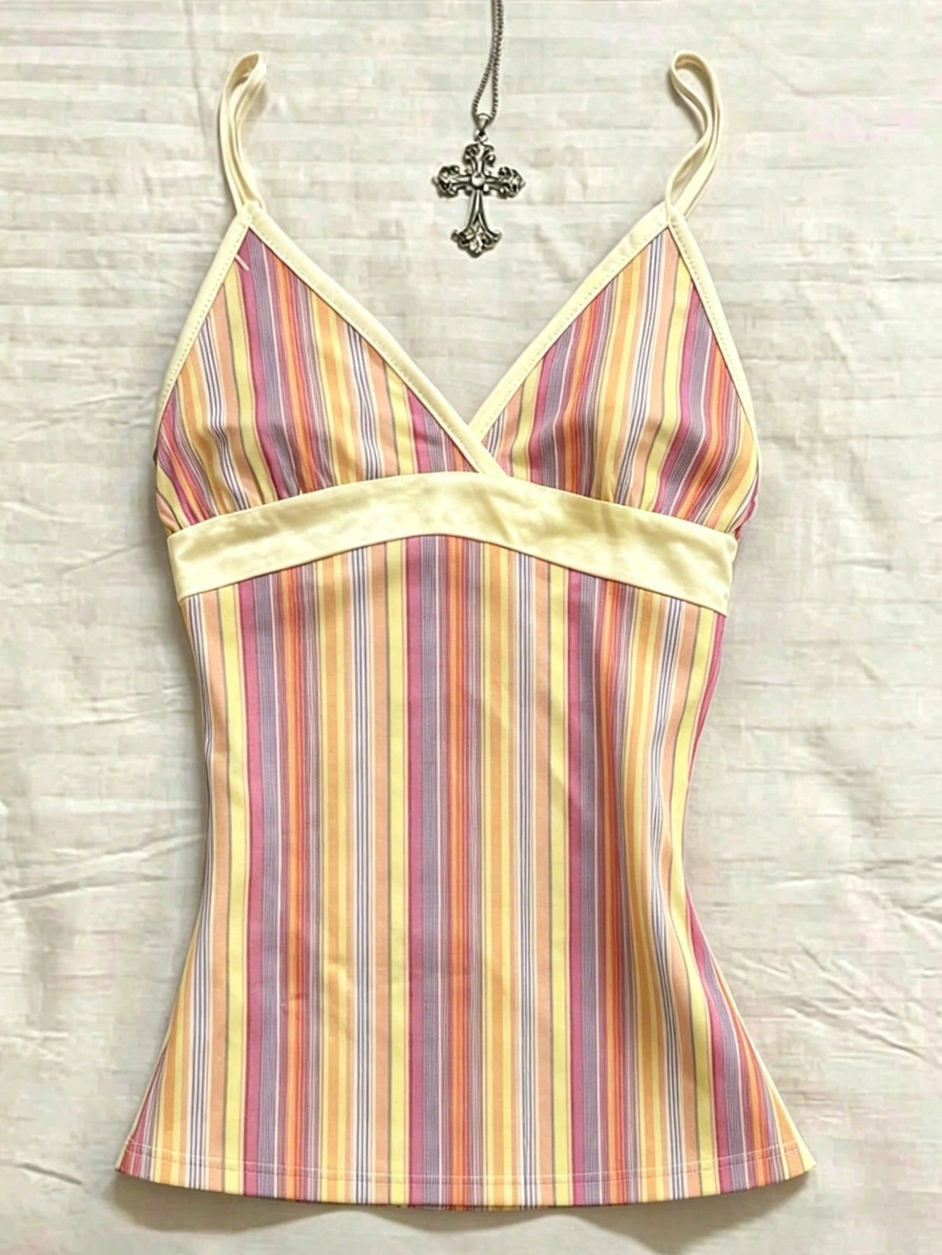 INAWLY Plus Size Summer Casual Striped Cami