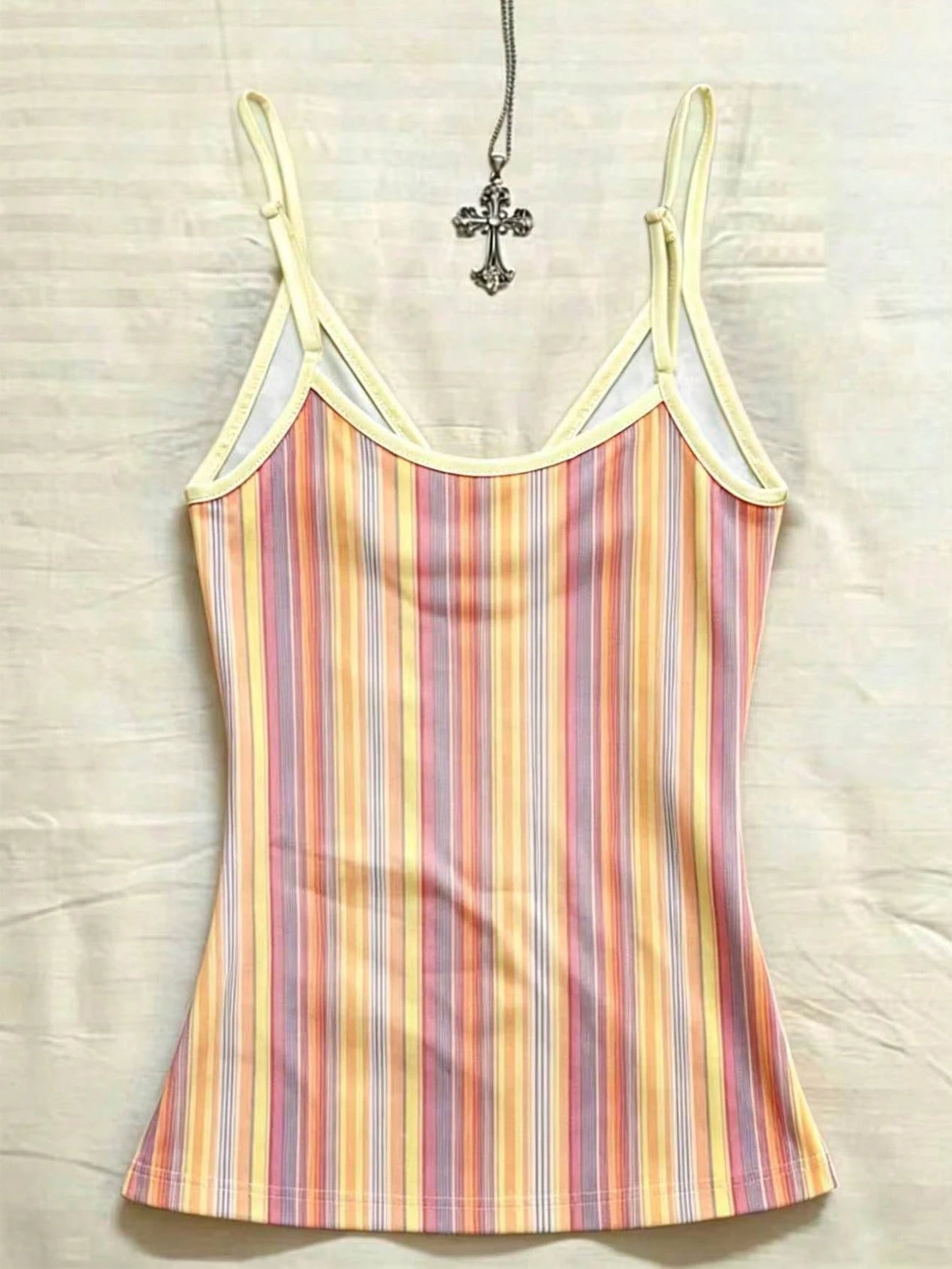INAWLY Plus Size Summer Casual Striped Cami