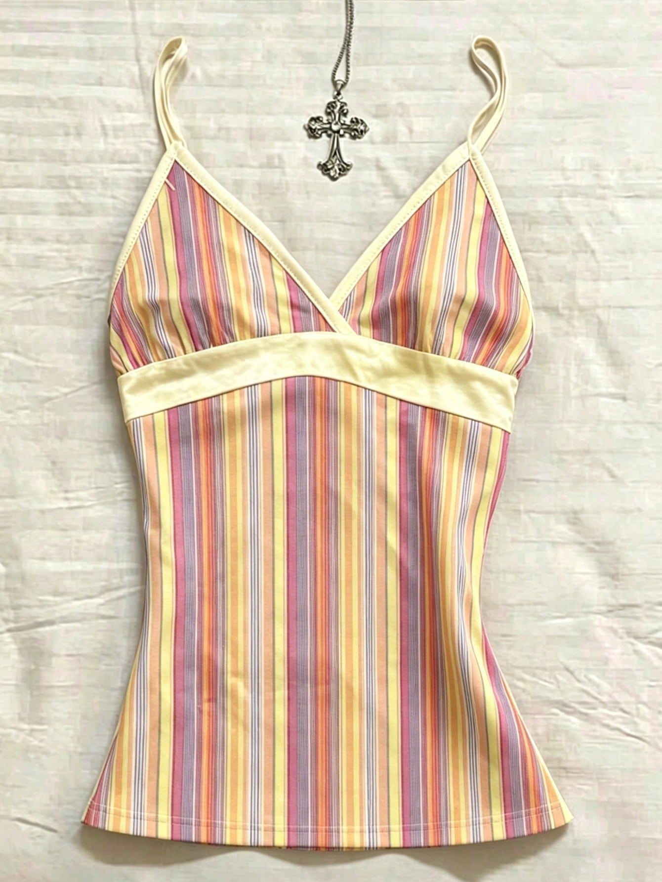 INAWLY Plus Size Summer Casual Striped Cami
