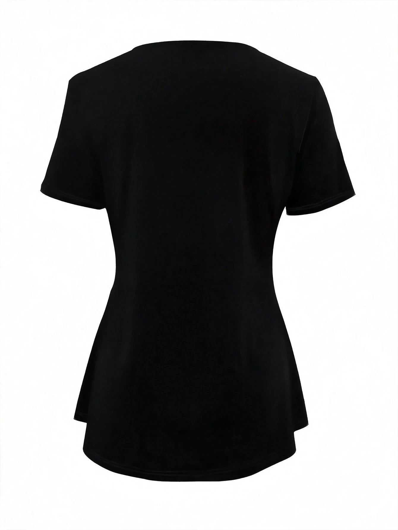 INAWLY Plus Size Women Patchwork Square Neck T-Shirt, Summer Top