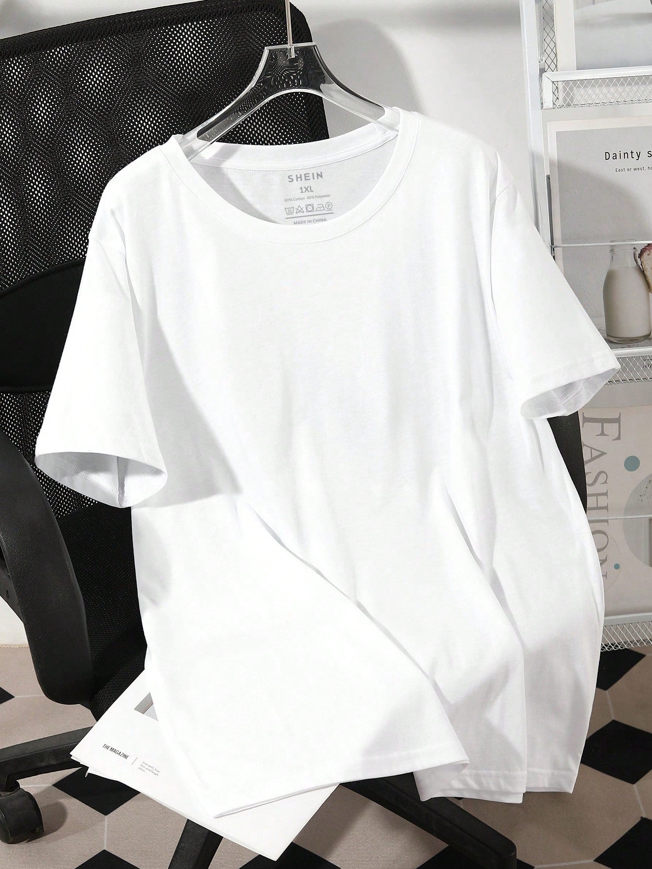 INAWLY Plus Size Women Solid Color Round Neck Short Sleeve Casual Versatile T-Shirt
