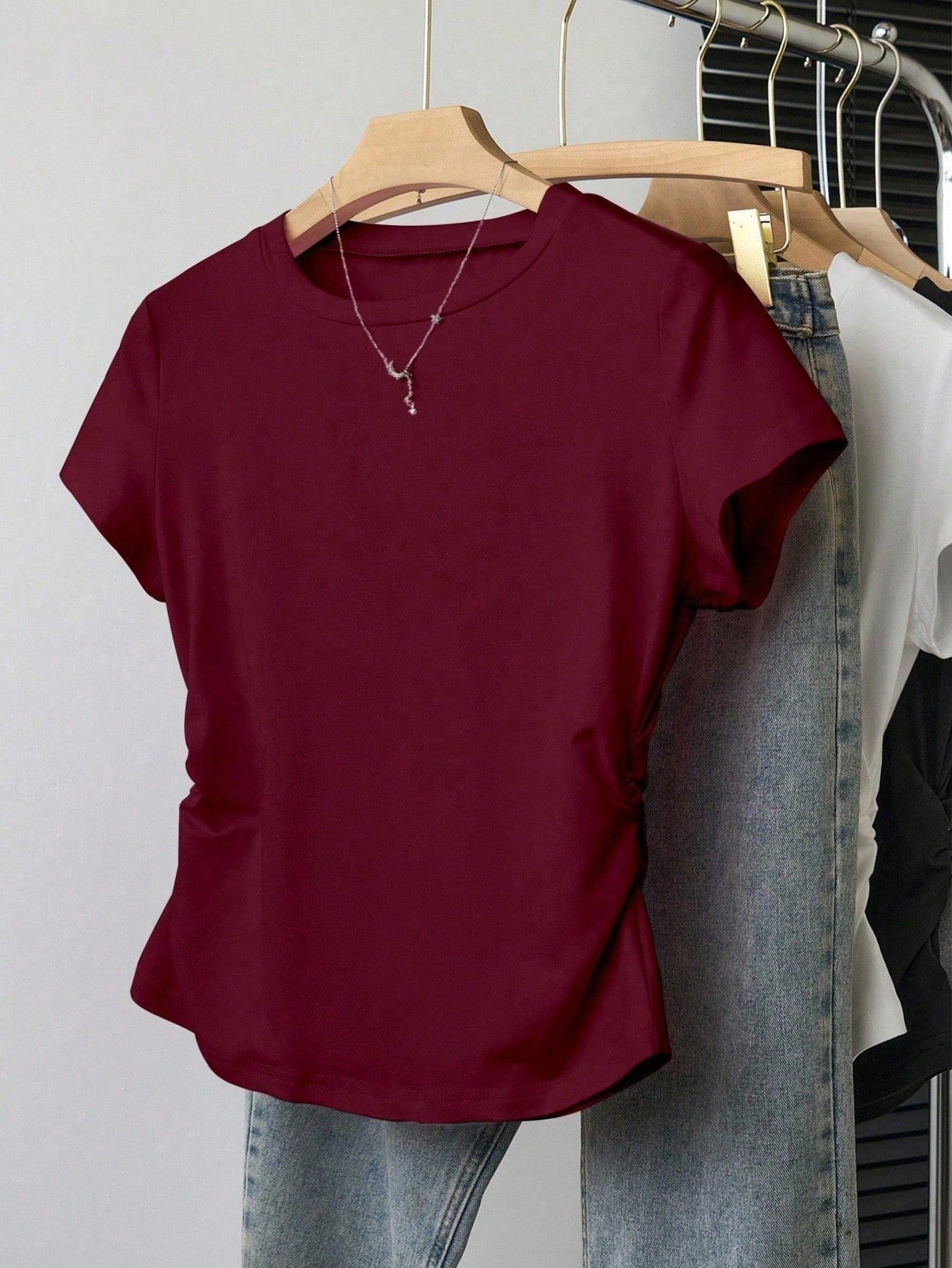 INAWLY Women Plus Size Casual Simple Versatile Short Sleeve T-Shirt Top