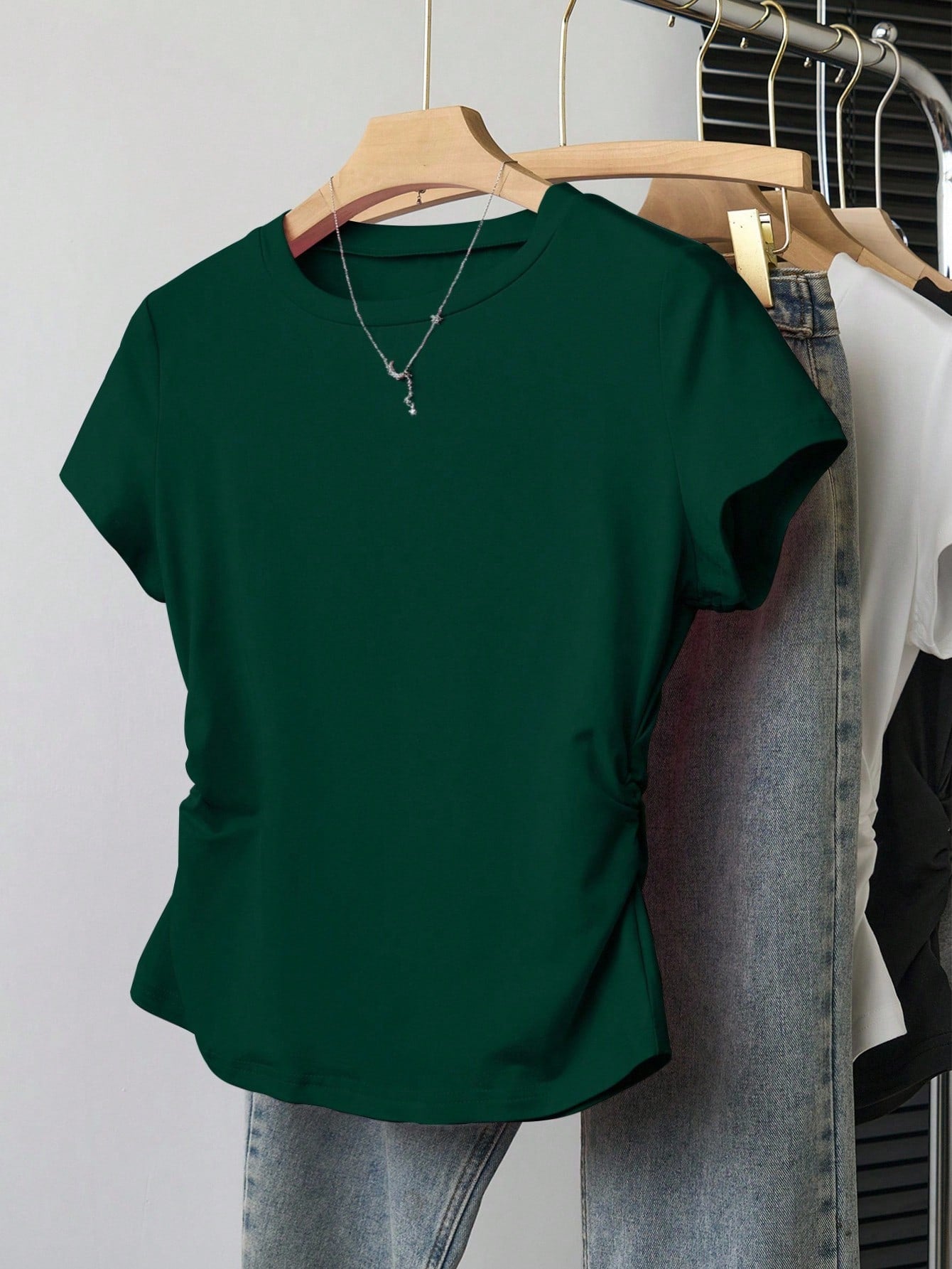 INAWLY Women Plus Size Casual Simple Versatile Short Sleeve T-Shirt Top