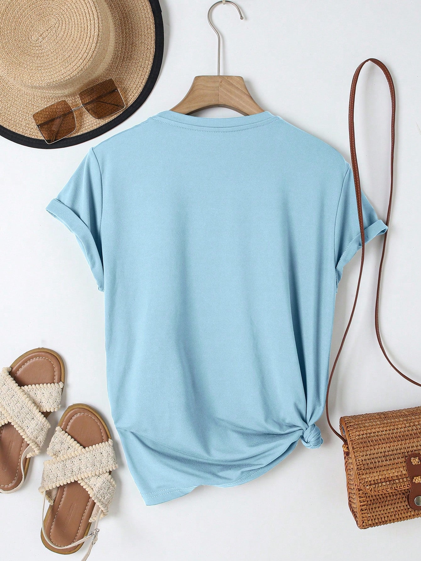 INAWLY Women Plus Size Round Neck T-Shirt, Fashionable For Summer