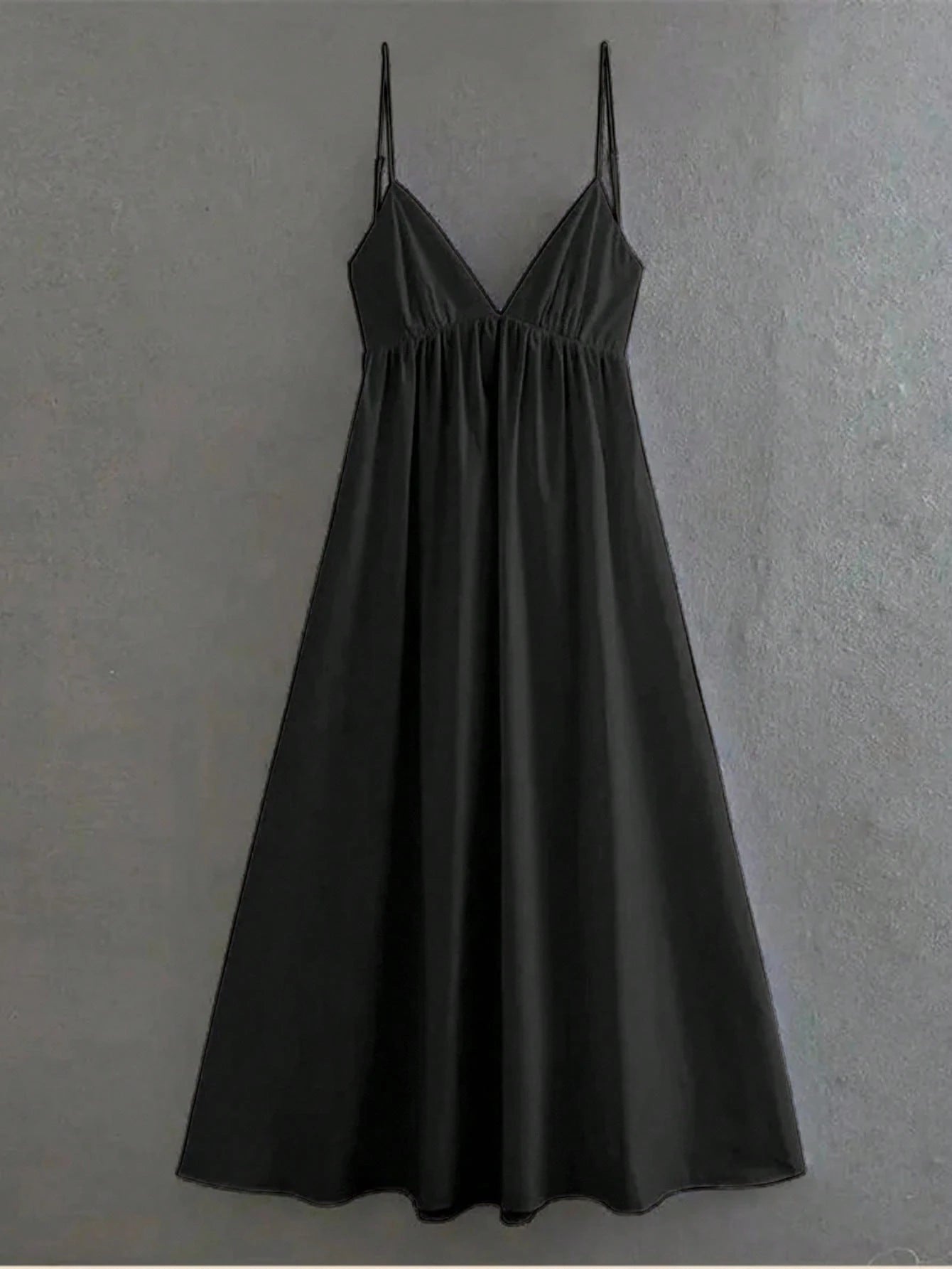 INAWLY Women's Solid Color Spaghetti Strap Backless Sleeveless Summer Fashion Dress