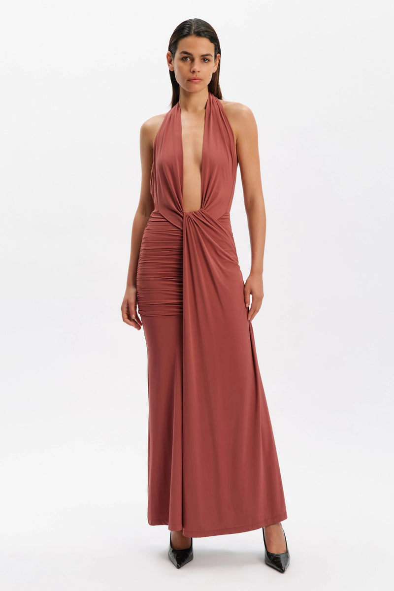 Ines Halter Maxi Dress - Rust
