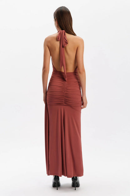 Ines Halter Maxi Dress - Rust