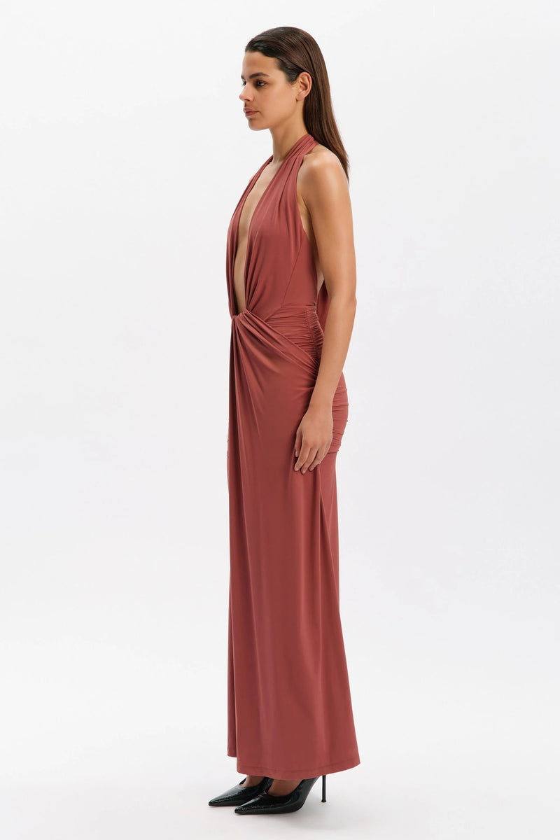 Ines Halter Maxi Dress - Rust