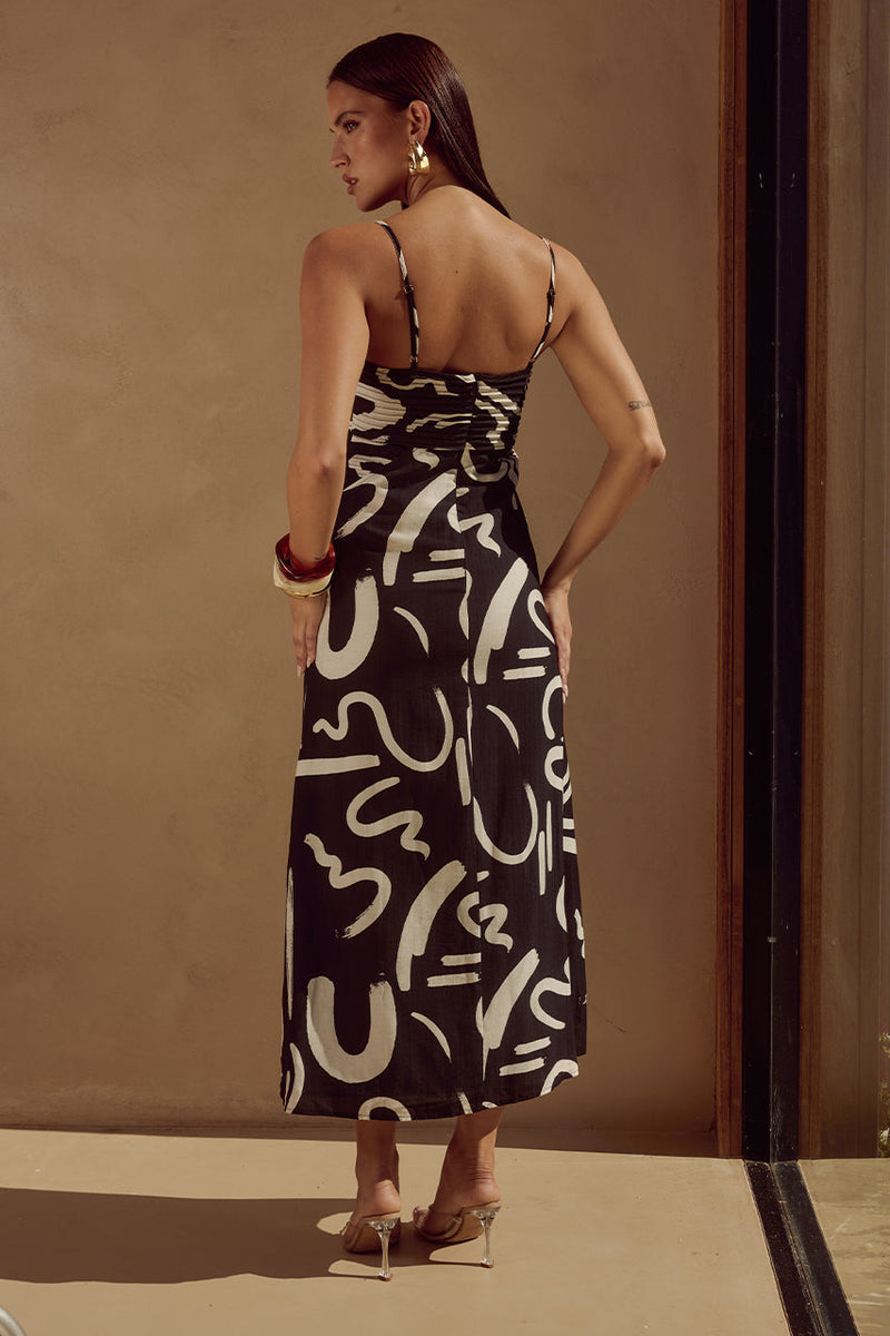Ineze Midi Dress - York Black - SHOPJAUS - JAUS