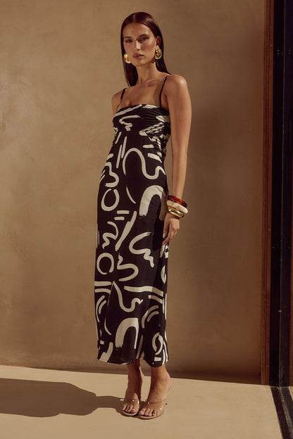 Ineze Midi Dress - York Black - SHOPJAUS - JAUS