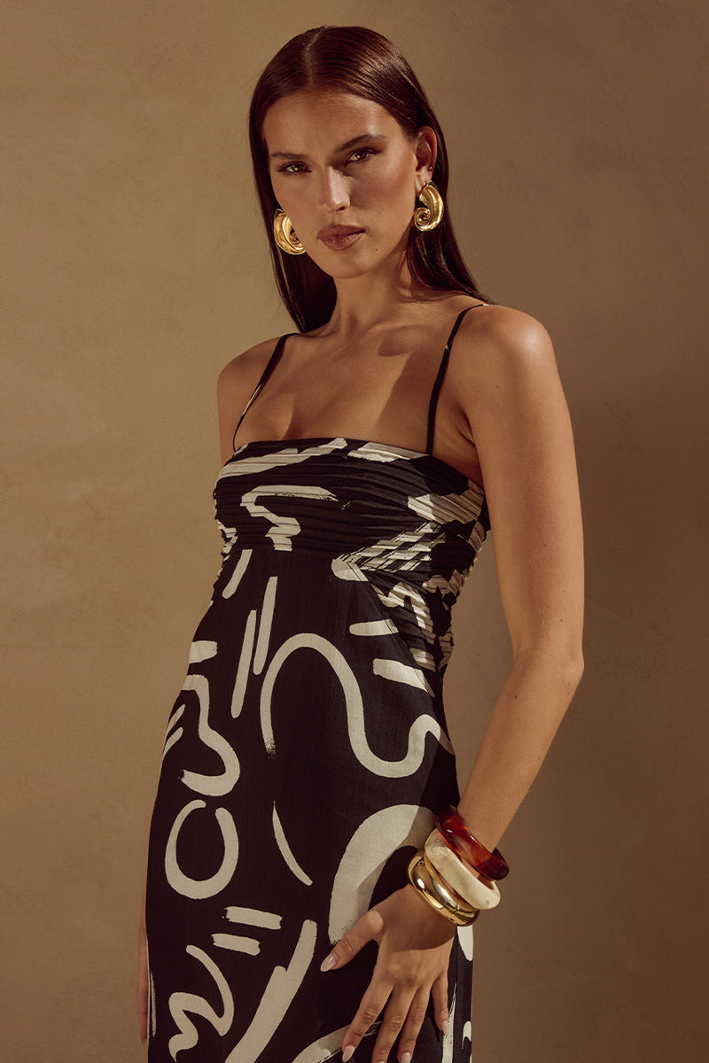 Ineze Midi Dress - York Black - SHOPJAUS - JAUS