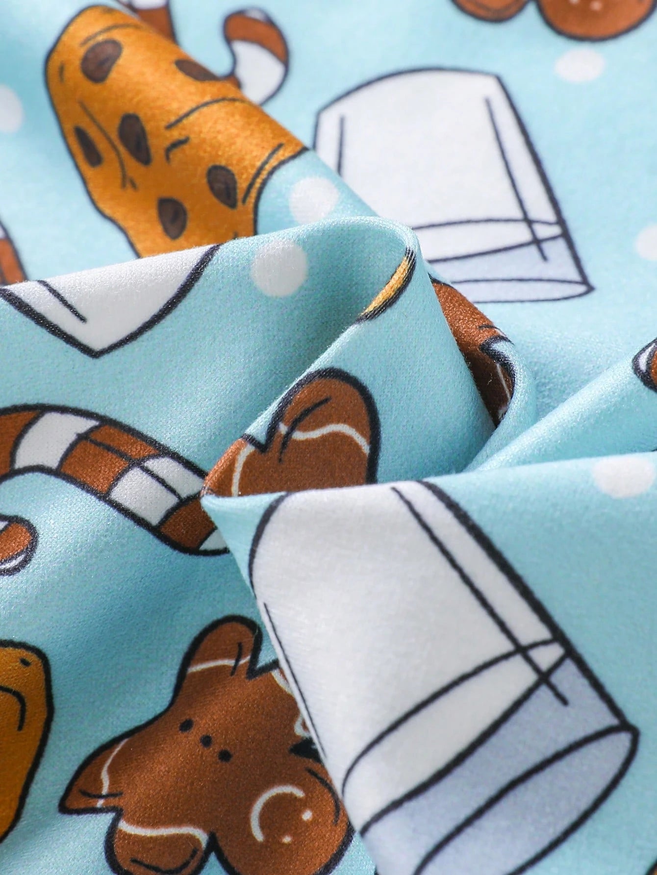 Infant/Toddler Boys' Long Sleeve Pancake, Milk, Cookie Print Zipper Jumpsuit