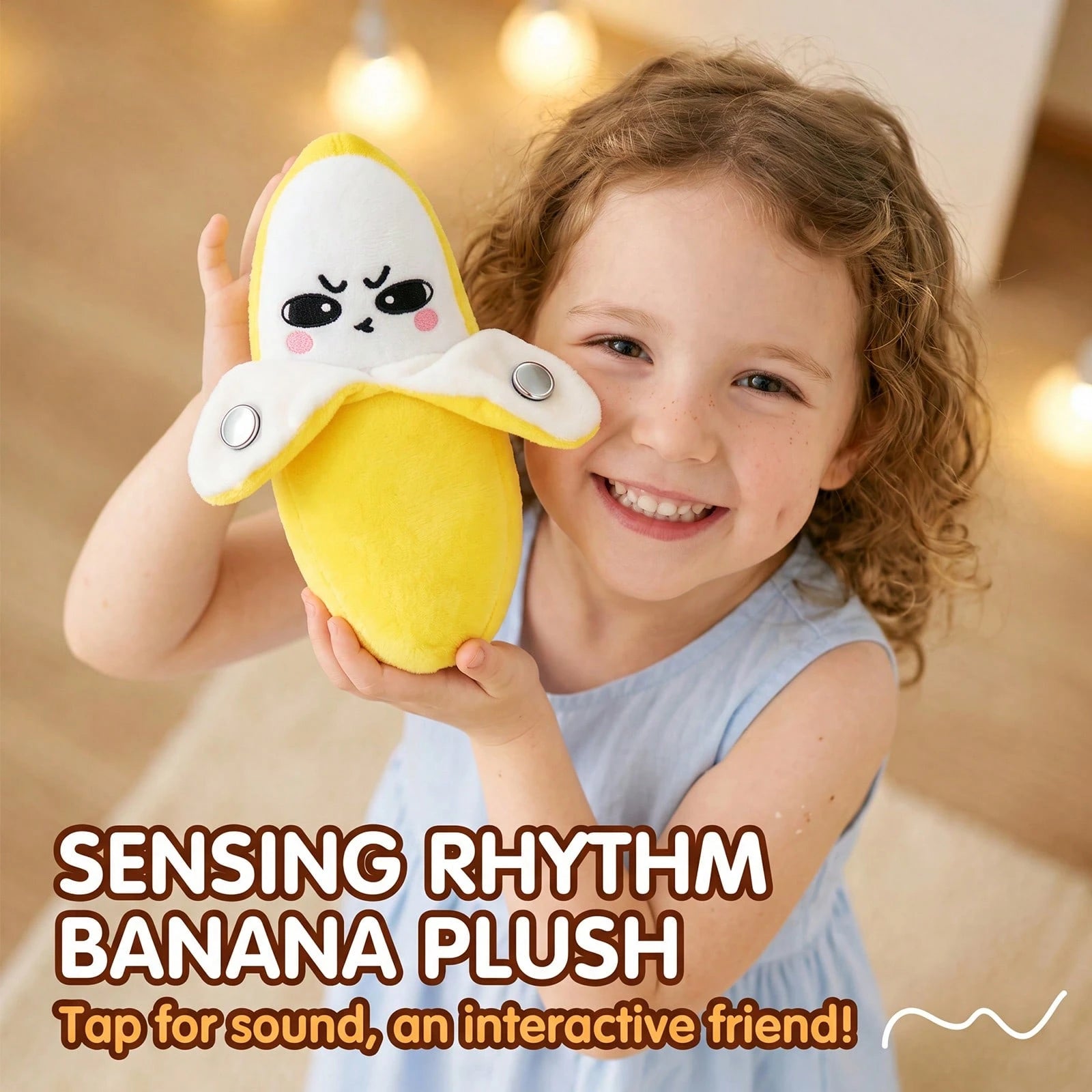 Interactive Music Plush Toy, Musical Sensory Plush Toy With Touch-Activated Sounds, Skin Sensing Metronome,Soft Fruit-Shaped Interactive Plushes