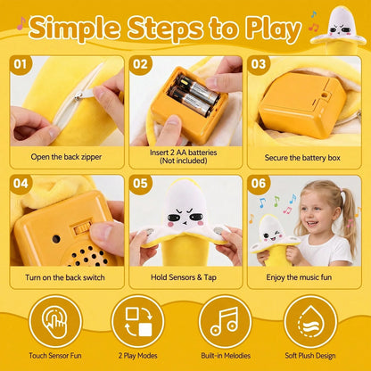 Interactive Music Plush Toy, Musical Sensory Plush Toy With Touch-Activated Sounds, Skin Sensing Metronome,Soft Fruit-Shaped Interactive Plushes