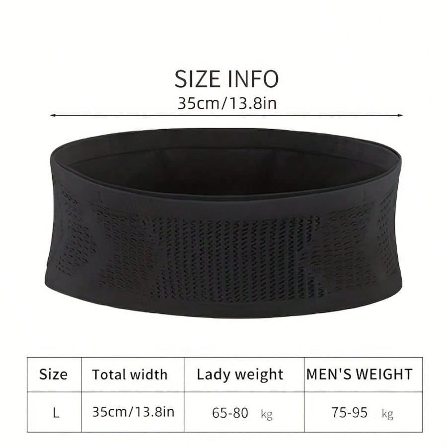 Invisible Running Waist Pack- Seamless Knit, Breathable Nylon With Diamond Pattern, Shock Absorbing Elastic Belt, Suitable For Running And Fitness, Great For Hiking- Black, Fashionable Sports Look