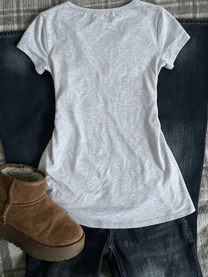 IslaSuriya Plus Size 2 In 1 Lace Trim Casual Daily T-Shirt