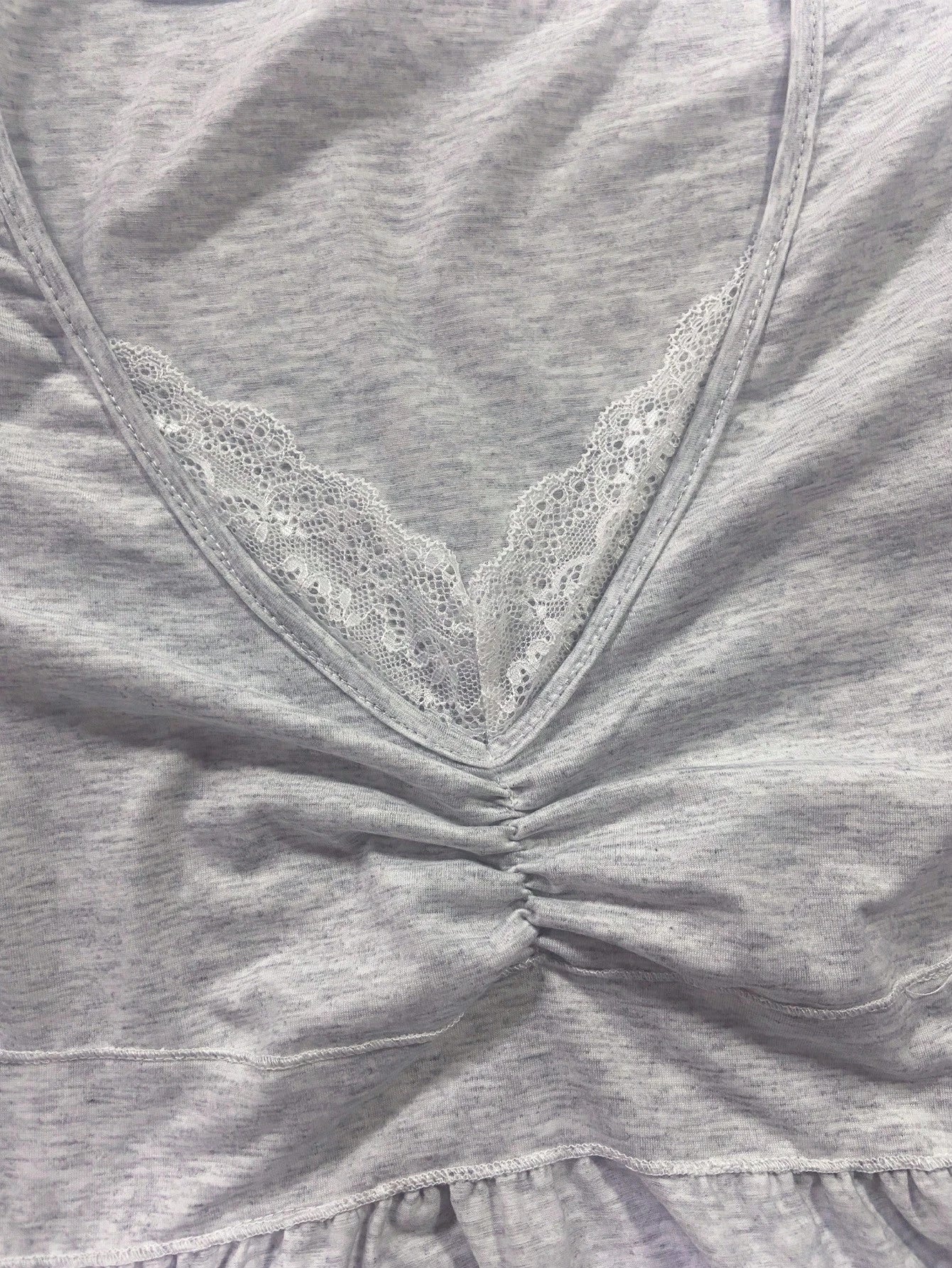 IslaSuriya Plus Size 2 In 1 Lace Trim Casual Daily T-Shirt