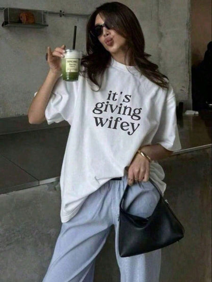 Its Giving Wifey T-Shirt- Bride To Be Shirt, Newlywed Tee, Custom Engagement Gift, Honeymoon Outfit, Wedding Day TShirt, Wifey Vibes, Bride,100%