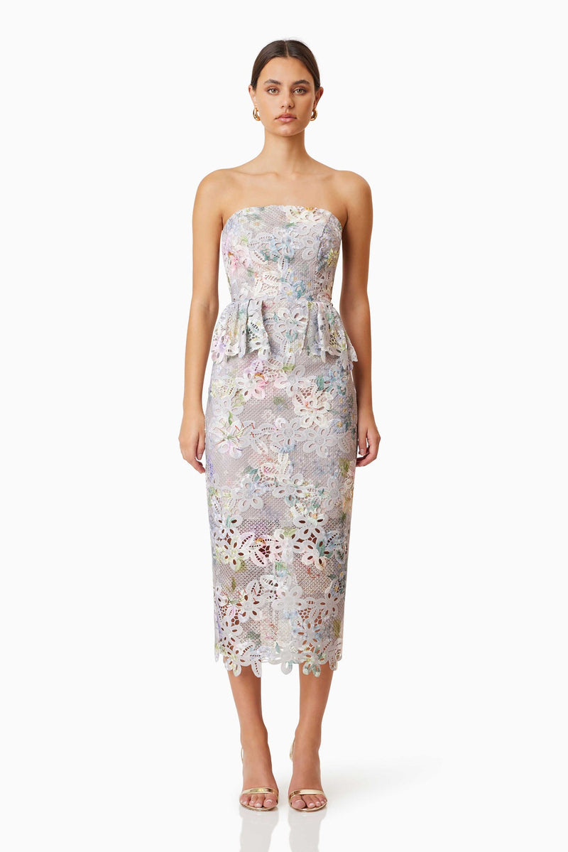 Jacinta Midi Dress - Taupe Multi - SHOPJAUS - JAUS