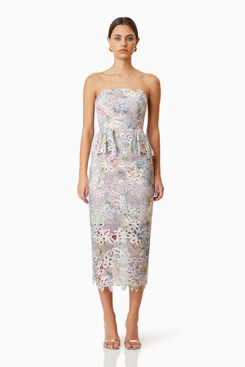 Jacinta Midi Dress - Taupe Multi - SHOPJAUS - JAUS
