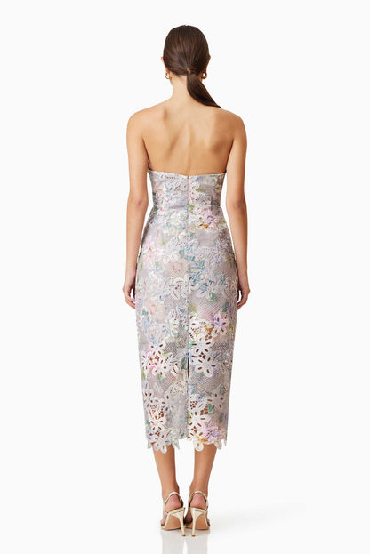 Jacinta Midi Dress - Taupe Multi - SHOPJAUS - JAUS
