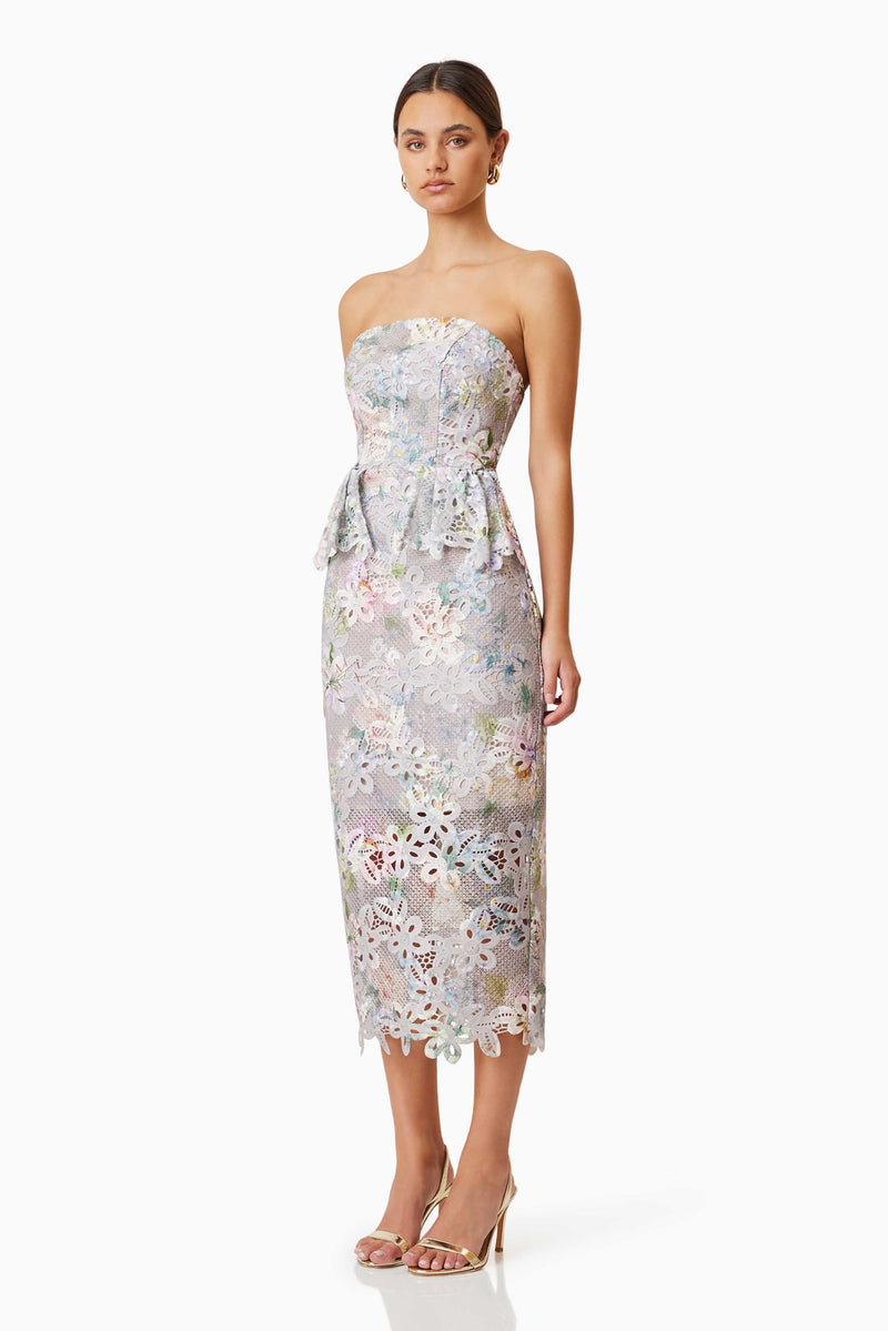 Jacinta Midi Dress - Taupe Multi - SHOPJAUS - JAUS