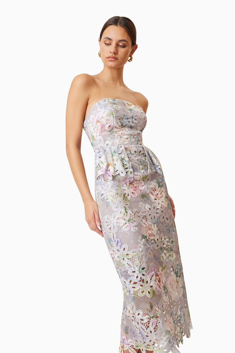 Jacinta Midi Dress - Taupe Multi - SHOPJAUS - JAUS