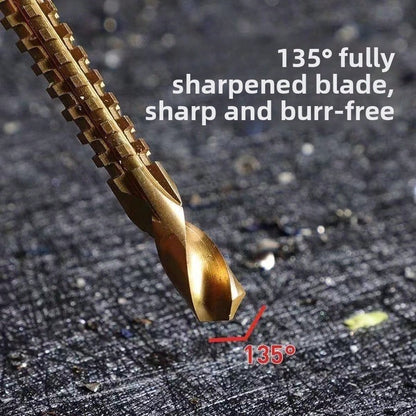 Jagged Twist Drill Bit, High-Speed Steel Tapered Drill Bit, For Drilling, Reaming And Slotting, Titanium Coated Jagged Drill Bit