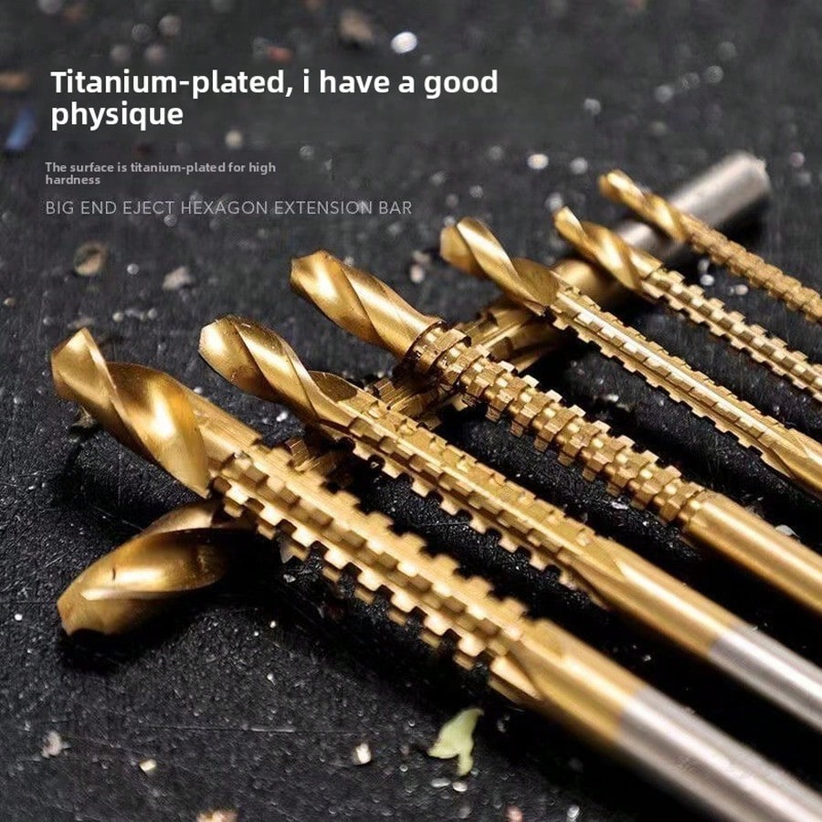 Jagged Twist Drill Bit, High-Speed Steel Tapered Drill Bit, For Drilling, Reaming And Slotting, Titanium Coated Jagged Drill Bit