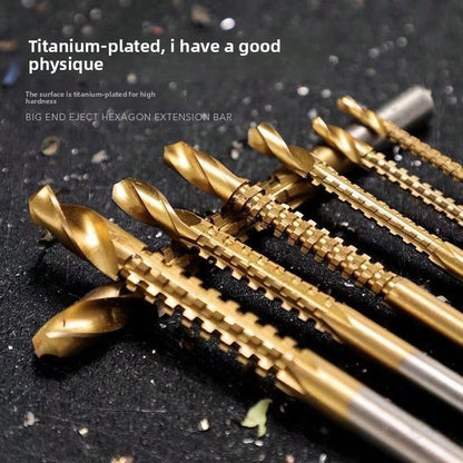 Jagged Twist Drill Bit, High-Speed Steel Tapered Drill Bit, For Drilling, Reaming And Slotting, Titanium Coated Jagged Drill Bit