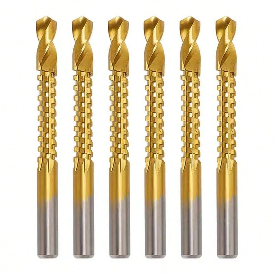 Jagged Twist Drill Bit, High-Speed Steel Tapered Drill Bit, For Drilling, Reaming And Slotting, Titanium Coated Jagged Drill Bit