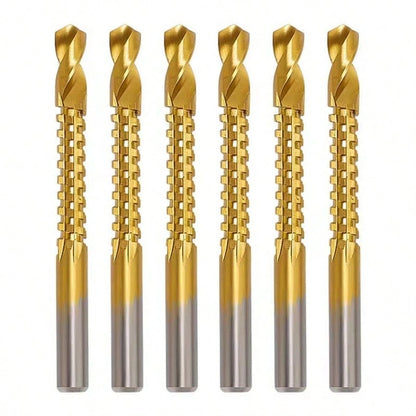 Jagged Twist Drill Bit, High-Speed Steel Tapered Drill Bit, For Drilling, Reaming And Slotting, Titanium Coated Jagged Drill Bit