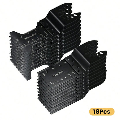 JIASLING Black 18pcs Titanium Multi Tool Blades Professional Universal Quick Release Oscillating Saw Blades For Cutting Metal Nails Wood And Plastic Compatible