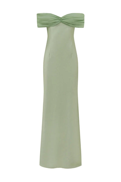 Kadie Off Shoulder Maxi Dress - Key Lime