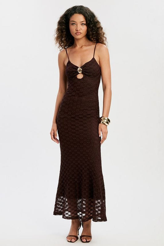 Karla Midi Dress - Dark Chocolate