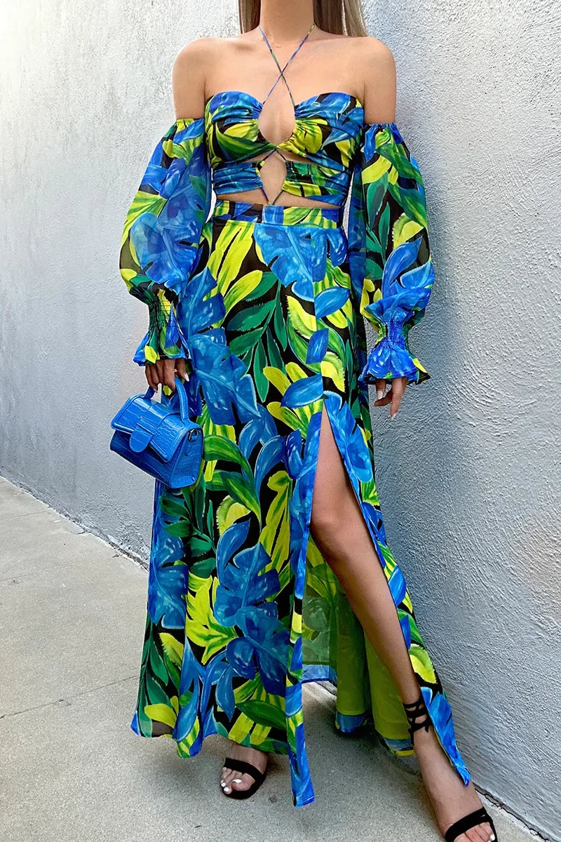 Kharma Maxi Dress - Blue Floral - JAUS