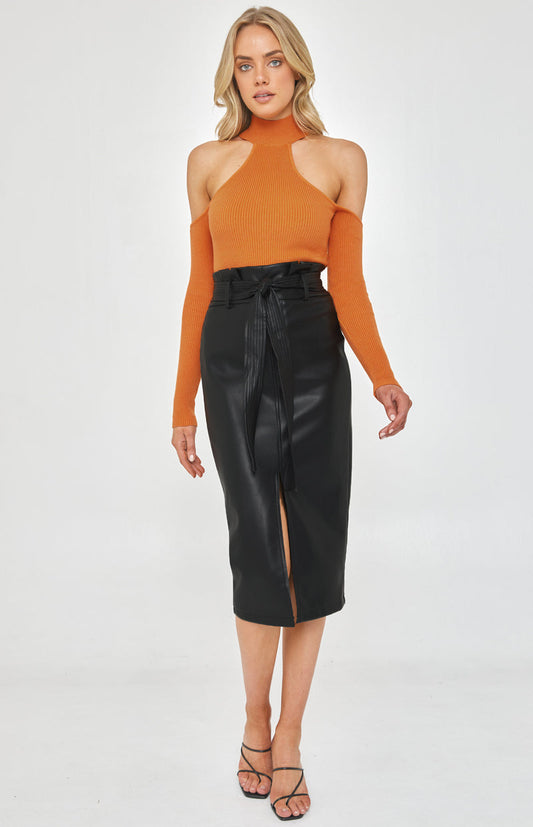 Kiana Knit Top - Orange - SHOPJAUS - JAUS
