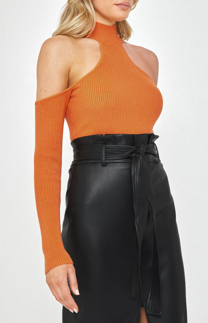 Kiana Knit Top - Orange - SHOPJAUS - JAUS
