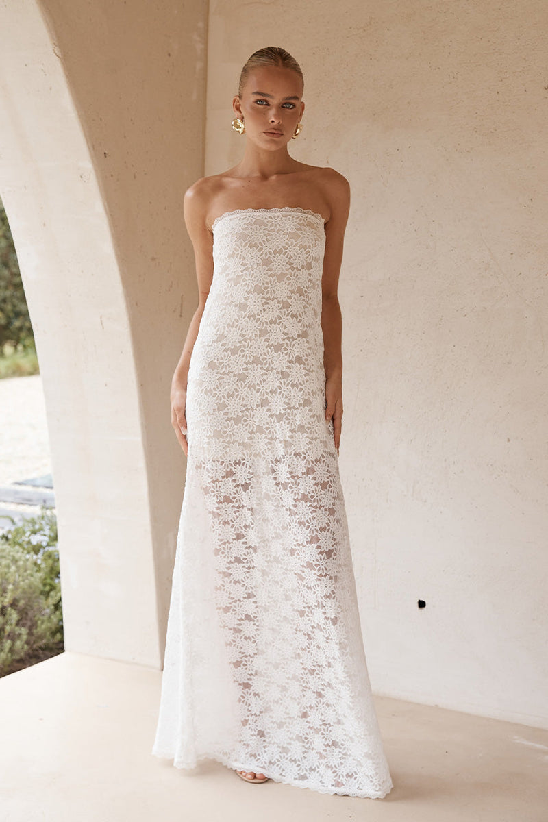 Kinera Maxi Dress - White - SHOPJAUS - JAUS