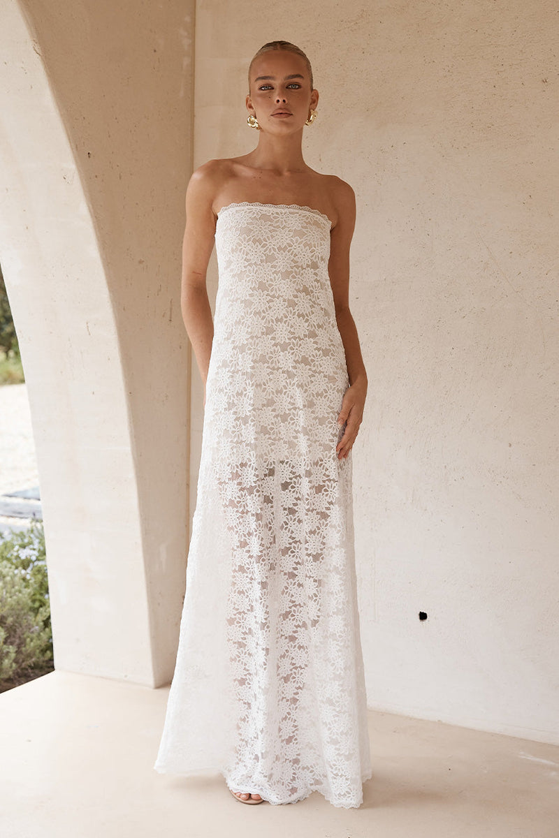 Kinera Maxi Dress - White - SHOPJAUS - JAUS
