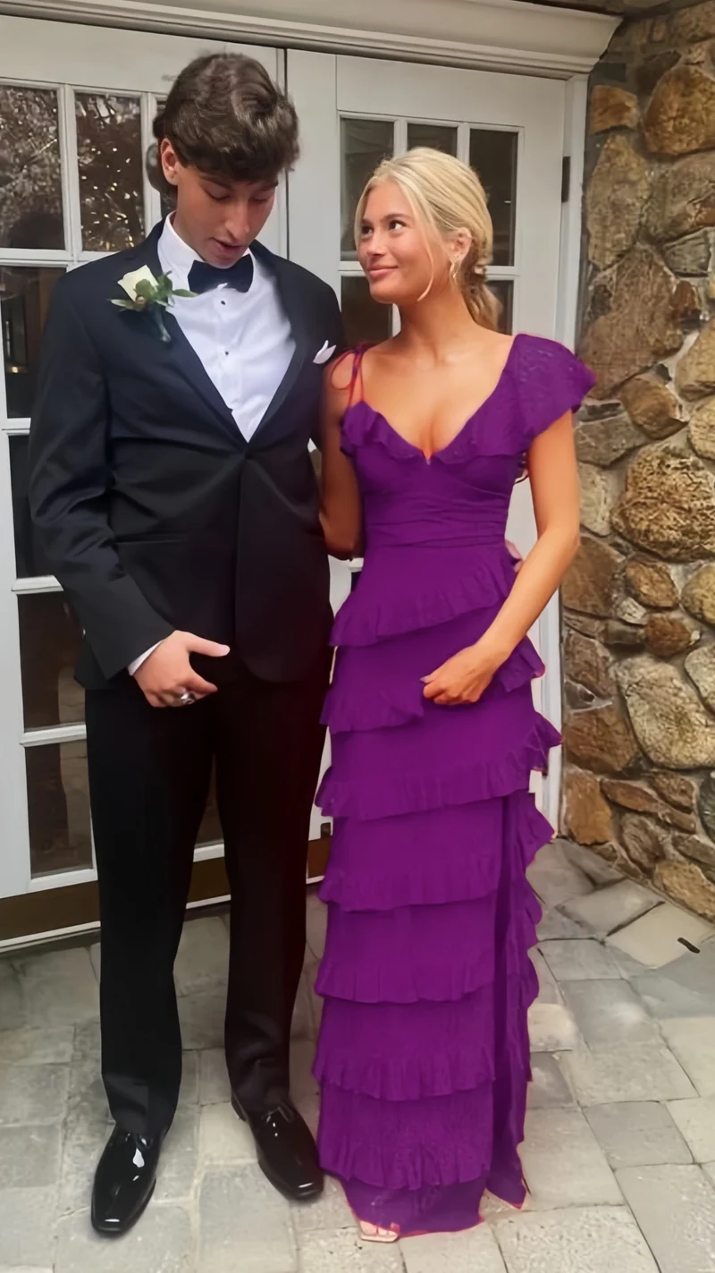 Lace Red Long Prom Dresses Evening Dress With Slit,AST2073