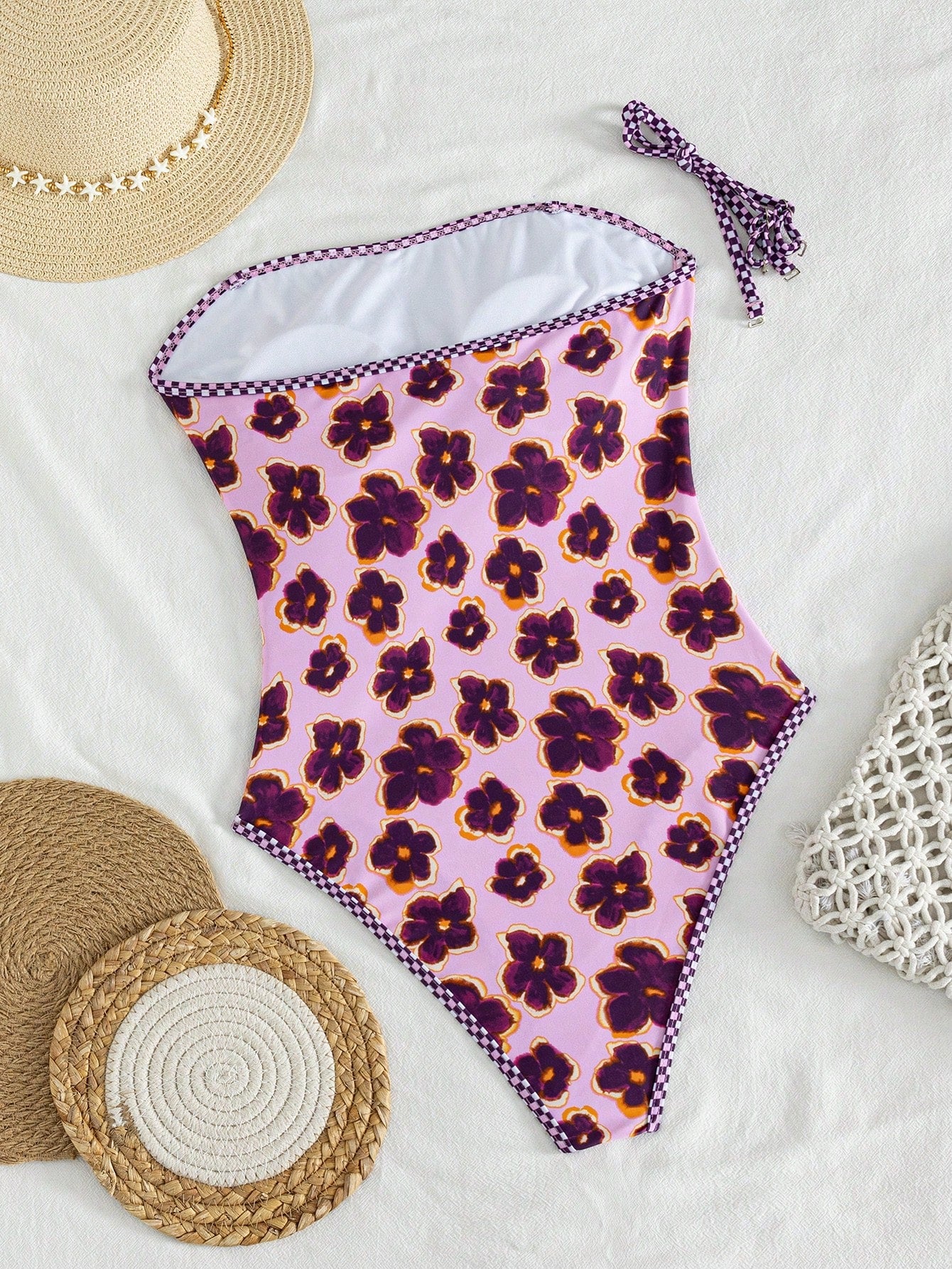 Ladies' Spring And Summer Floral Outfit, A One-Piece Swimsuit, Essential For Island Tourism And Vacation Beach