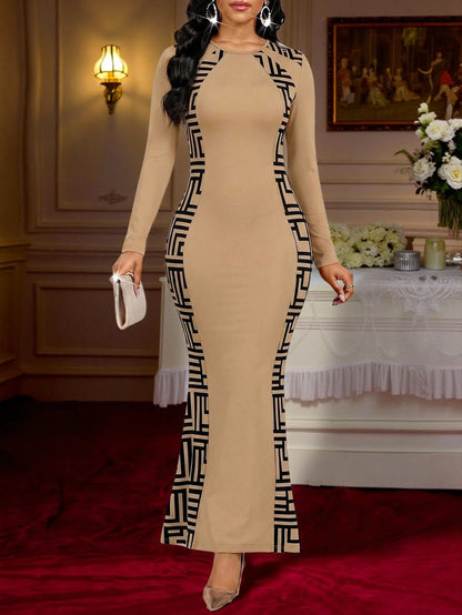 Lady Festival Outfits For Women Black And Beige Dress Luxury Evening Dinner Date And Occasion Dresses Casual Elegant Going Out Outfits Autumn