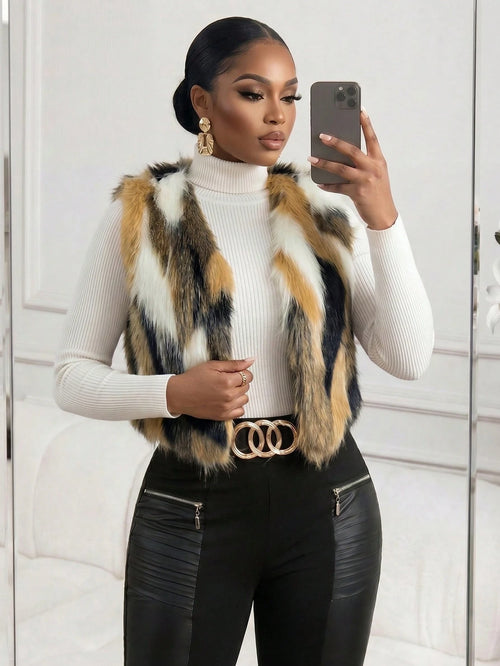 Lady New Years Women Plus Size Color Block Jackets Winter Fall Autumn Evening Formal Wedding Black Elegant
