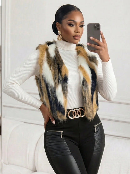 Lady New Years Women Plus Size Color Block Jackets Winter Fall Autumn Evening Formal Wedding Black Elegant