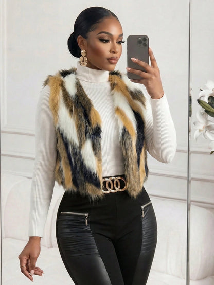 Lady New Years Women Plus Size Color Block Jackets Winter Fall Autumn Evening Formal Wedding Black Elegant