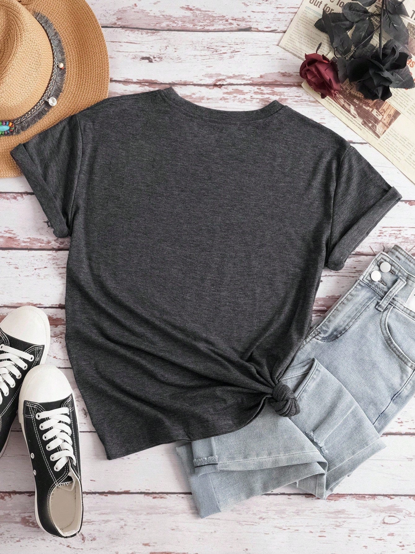 Lalippa Halloween Theme Black Foam Print T-Shirt Gothic Dark Style Slogan Foam Graphic Short Sleeve T-Shirt
