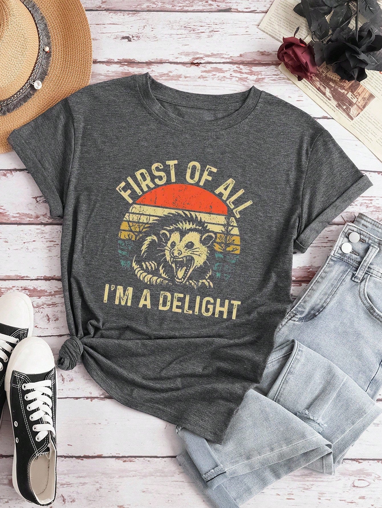 Lalippa Halloween Theme Black Foam Print T-Shirt Gothic Dark Style Slogan Foam Graphic Short Sleeve T-Shirt